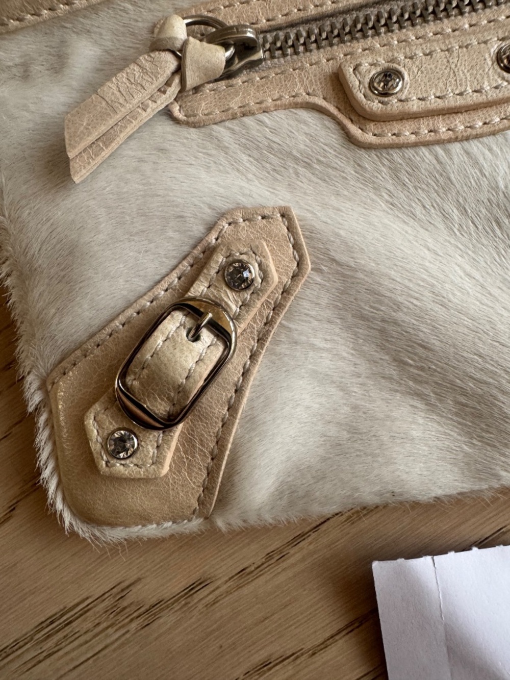 Balenciaga Vintage 2006 Ltd Edition Pony Hair Coin Purse with Swarovski Crystals - Picture 6 of 7